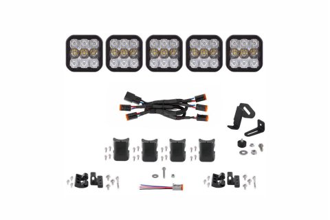 Diode Dynamics SS5 Sport Universal CrossLink 5-Pod Lightbar - White Combo