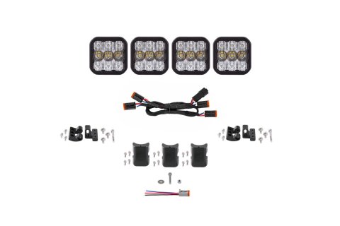 Diode Dynamics SS5 Sport Universal CrossLink 4-Pod Lightbar - White Combo