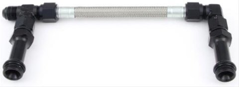 Fragola 9/16-24 Dual Inlet Demon -8AN Fuel Line Kit- Chrome