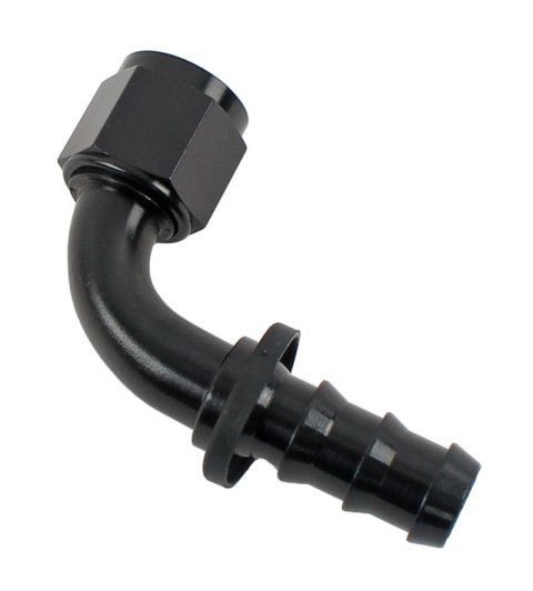 Fragola -10AN Push-Lite End 90 Degree - Black