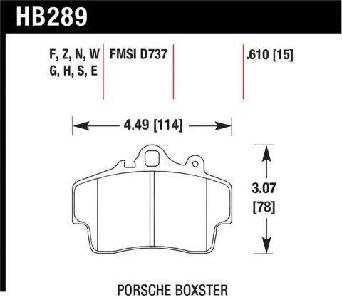 Hawk 97-08 Porsche Boxster DTC-60 Compound Front Brake Pads