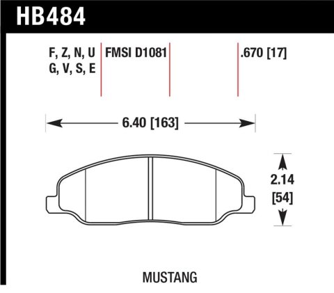 Hawk 05-10 Ford Mustang GT & V6 / 07-08 Shelby GT Performance Ceramic Street Front Brake Pads