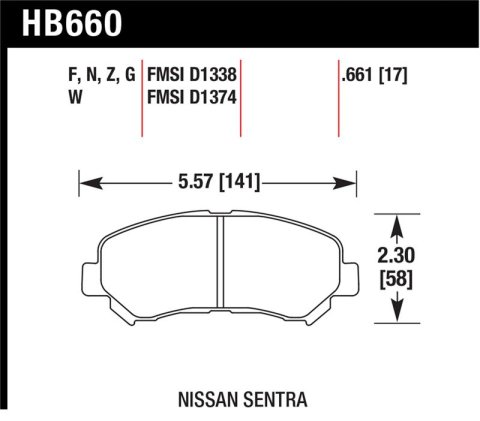 Hawk 09-10 Nissan Maxima / 08-10 Rogue / 07-09 Sentra SE-R / 10 Sentra SE-R M/T HPS Street Front Br
