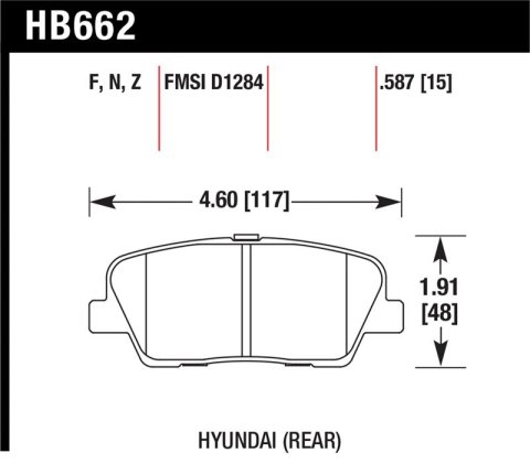 Hawk 10 Hyundai Genesis Coupe (w/o Brembo Breaks) HPS Street 15mm Rear Brake Pads