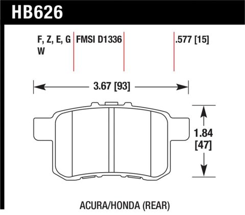 Hawk 08-10 Honda Accord 2.4L/3.0L/3.5L / 09-10 Acura TST 2.4L HPS Street Rear Brake Pads