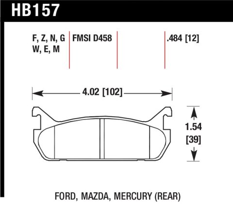 Hawk 89-93 Miata HP+ Street Rear Brake Pads (D458)