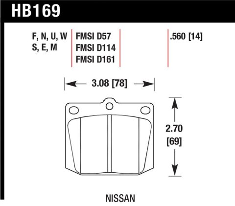 Hawk Nissan 810/240Z/260Z/280Z/620 / Toyota Corona/Cressida/Crown/Pickup Blue 9012 Front Race Pads