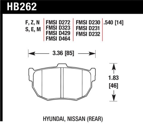 Hawk 89-97 Nissan 240SX HT-10 Race Rear Brake Pads