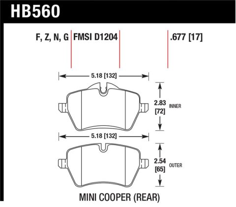Hawk 05-06 JCW R53 Cooper S & 07+ R56 Cooper S HPS Street Front Brake Pads