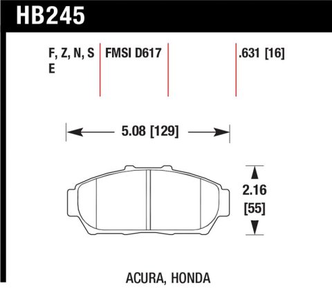 Hawk 94-01 Acura Integra (excl Type R) DTC-60 Race Front Brake Pads