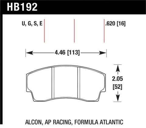 Hawk AP Racing CP4567 / CP5040-10/11/12/13S4 / CP5100 / CP5108 / CP6760 DTC-60 Race Brake Pads