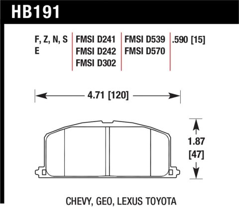 Hawk 87 Toyota Corolla FX16 HP+ Street Front Brake Pads