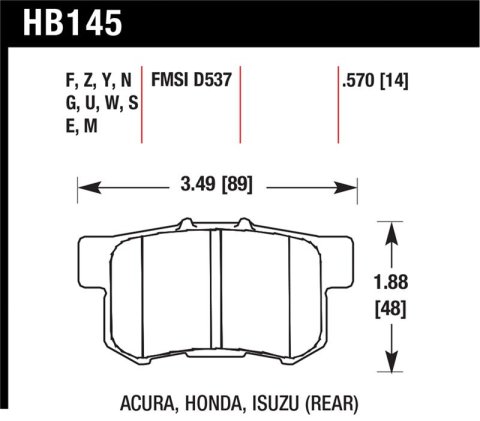 Hawk 06+ Civic Si HP+ Street Rear Brake Pads