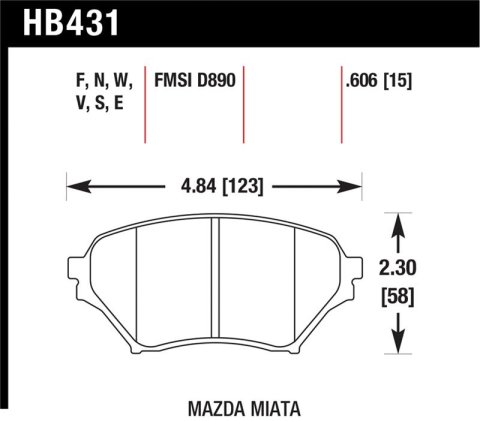 Hawk 01-05 Miata w/ Sport Suspension DTC-30 Race Front Brake Pads