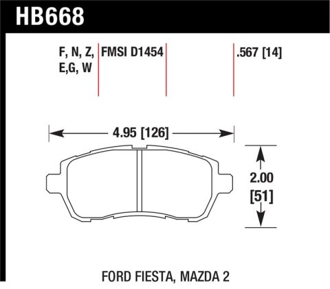 Hawk 2011-2014 Ford Fiesta S Sedan HPS 5.0 Front Brake Pads