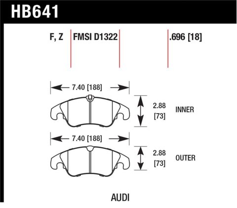Hawk 2009-2014 Audi A4 HPS 5.0 Front Brake Pads
