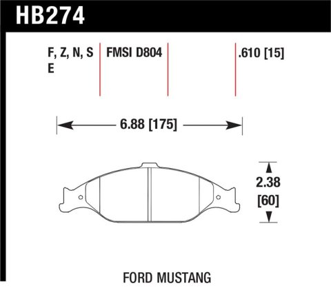 Hawk 96-10 Ford Mustang Blue 9012 Race Front Brake Pads