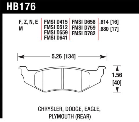 Hawk SRT4 HPS Street Rear Brake Pads