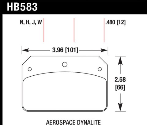 Hawk DR-97 Brake Pads for Aerospace Dynalite Caliper w/ 0.218in Center Hole