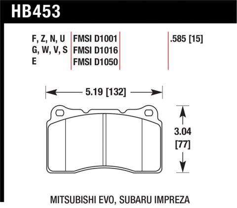 Hawk 03-06 Evo / 04-09 STi / 09-10 Genesis Coupe (Track Only) / 2010 Camaro SS DTC-60 Race Front Bra