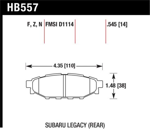 Hawk 08 WRX Rear HPS Street Brake Pads
