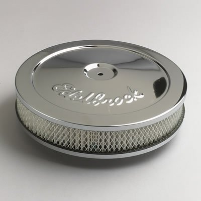 Edelbrock Air Cleaner Pro-Flo Series Round Steel Top Paper Element 10In Dia X 3 5In Chrome