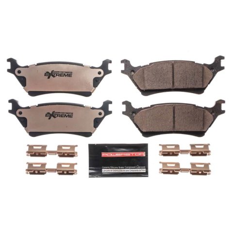 PowerStop Z36 Truck and Tow Brake Pads Hardware Kits for 2012-2020 F-150 - Z36-1602 Pads, Extreme, Carbon Fiber Ceramic, Ford, Rear, Set