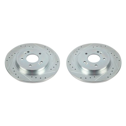 Power Stop 19-20 Hyundai Santa Fe Rear Evolution Drilled & Slotted Rotors - Pair