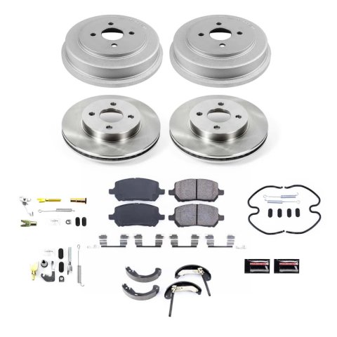 PowerStop Autospecialty Stock Replacement Disc and Drum Brake Kits for 2005-2008 COBALT, 2007-2008 G5, 2005-2007 ION - KOE15520DK Kit, Replacement, Solid Surface Front Rotors, Rear Drums, Pads Shoes, Chevrolet, Pontiac, Saturn, Kit