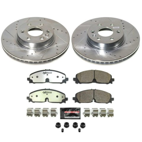 PowerStop Z36 Truck and Tow Brake Upgrade Kits for 2021-2022 CANYON, COLORADO - K8741-36 Rotors/Pads, Z36, Drilled/Slotted, Iron, Zinc Plated, Front, Chevy, GMC, Kit