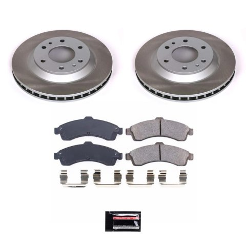 PowerStop Z17 Evolution Plus Semi-Coated Rotor Brake Kits SC2057 and Pad Combo, Semi-Coated, Front, Solid Surface Rotors, Ceramic Pads, Buick, Chevrolet, GMC, Isuzu, Oldsmobile, Kit