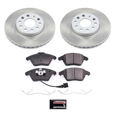 PowerStop Z17 Evolution Plus Semi-Coated Rotor Brake Kits SC4623 and Pad Combo, Semi-Coated, Front, Solid Surface Rotors, 11.34 in. O.D., Ceramic Pads, Audi, Volkswagen, Kit