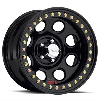 Raceline RT81 Rock 8 17x8in / 5x114.3 BP / -25mm Offset / 83.82mm Bore - Gloss Black Beadlock Wheel