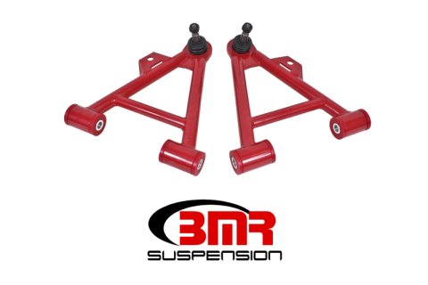 BMR 79-93 Fox Mustang Lower Non-Adj. A-Arms (Coilover Only) w/ Tall Ball Joint (Poly) - Red