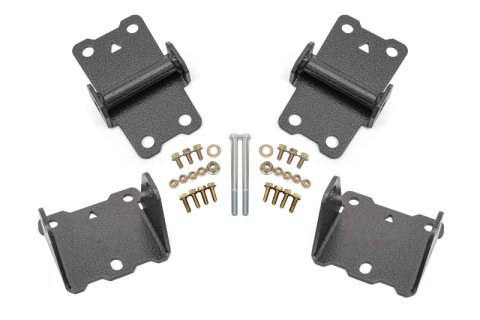 BMR 78-87 G-Body Motor Mount Kit Upper & Lower Solid - Black Hammertone