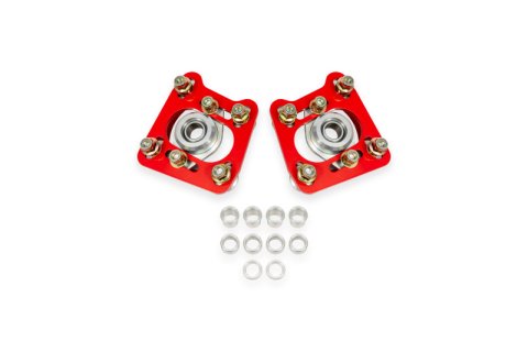 BMR 94-04 Ford Mustang Steel Caster Camber Plates - Red