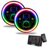 Oracle 7in High Powered LED Headlights - Black Bezel - ColorSHIFT 2.0 thumbnail 3