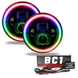 Oracle 7in High Powered LED Headlights - Black Bezel - ColorSHIFT - BC1 thumbnail 1
