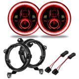 Oracle Jeep Wrangler JL/Gladiator JT 7in. High Powered LED Headlights (Pair) - Red thumbnail 1