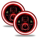 Oracle Jeep Wrangler JL/Gladiator JT 7in. High Powered LED Headlights (Pair) - Red thumbnail 7