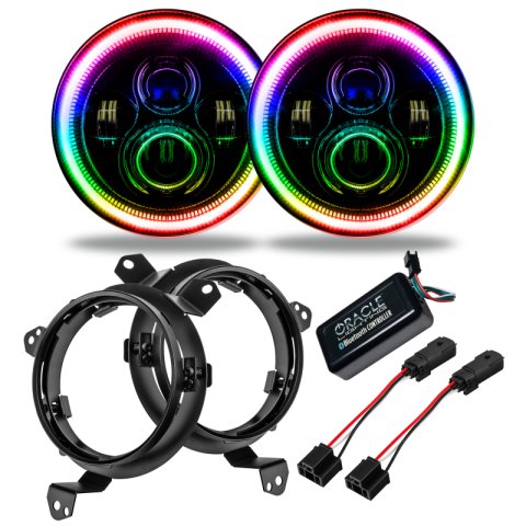 Oracle Jeep Wrangler JL/Gladiator JT 7in. High Powered LED Headlights (Pair) - Dynamic thumbnail 2