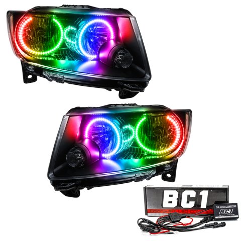 Oracle 11-13 Jeep Grand Cherokee SMD HL (Non-HID)-Chrome - ColorSHIFT w/ BC1 Controller thumbnail 1