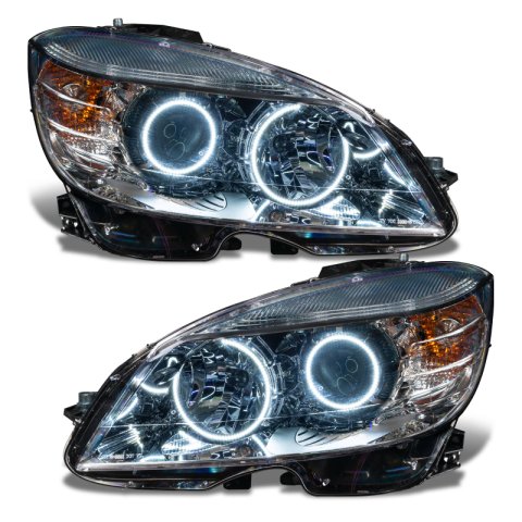 Oracle 08-11 Mercedes Benz C-Class Pre-Assembled Headlights - Chrome Housing - White thumbnail 2