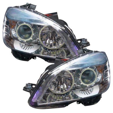 Oracle 08-11 Mercedes Benz C-Class Pre-Assembled Headlights - Chrome Housing - White thumbnail 4