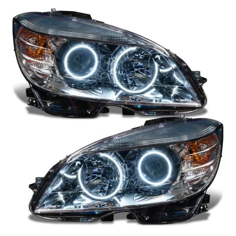 Oracle 08-11 Mercedes Benz C-Class Pre-Assembled Headlights - Chrome Housing - White thumbnail 7