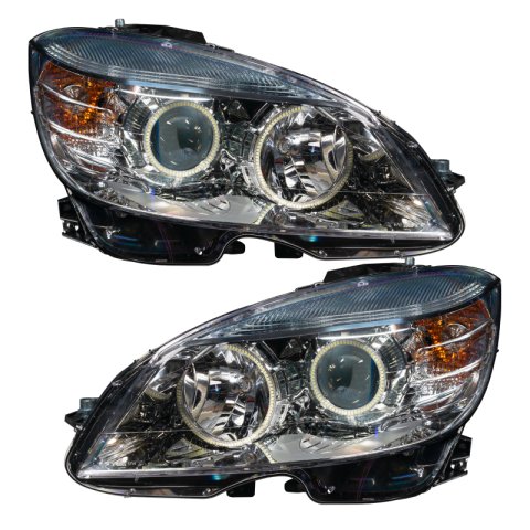 Oracle 0811 Mercedes Benz CClass PreAssembled Headlights Chrome Housing ColorSHIFT thumbnail 3