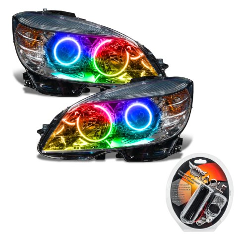 Oracle 0811 Mercedes Benz CClass PreAssembled Headlights Chrome Housing ColorSHIFT thumbnail 5