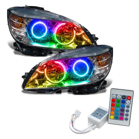 Oracle 08-11 Mercedes Benz C-Class Pre-Assembled Headlights Chrome - w/ Simple Controller thumbnail 2