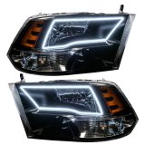 Oracle 09-17 RAM 1500 TRX/SLT Quad Pre-Assembled Headlights - Black Housing - White thumbnail 2