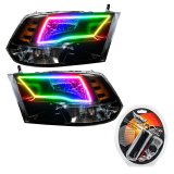 Oracle 09-17 RAM 1500 TRX/SLT Quad Pre-Assembled Headlights - Blk Housing - ColorSHIFT thumbnail 1